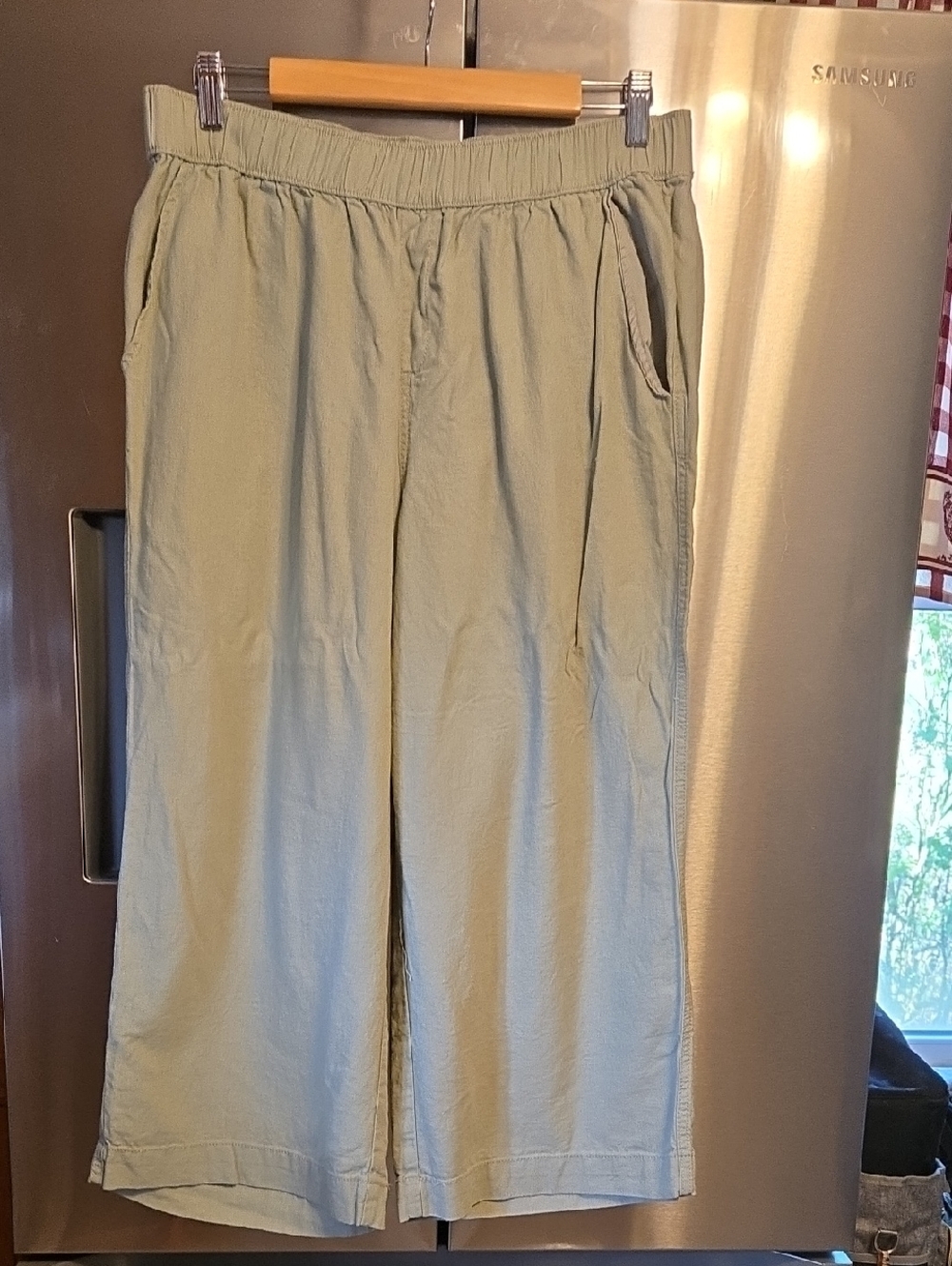 Women's Casual Elastic-Waist Wide-Leg Pants - Sage